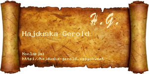Hajduska Gerold névjegykártya